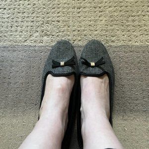 Charter Club size 10.5 Black and Grey Plaid Flats